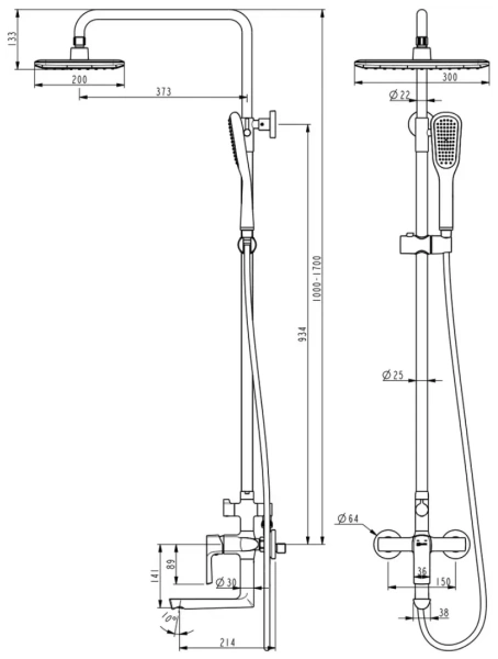 Душевая система Lemark Ursus (LM7262BL)